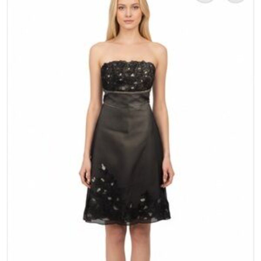 100% Silk floral‎ Strapless Lace Occassion Dress from White House Black Market 8